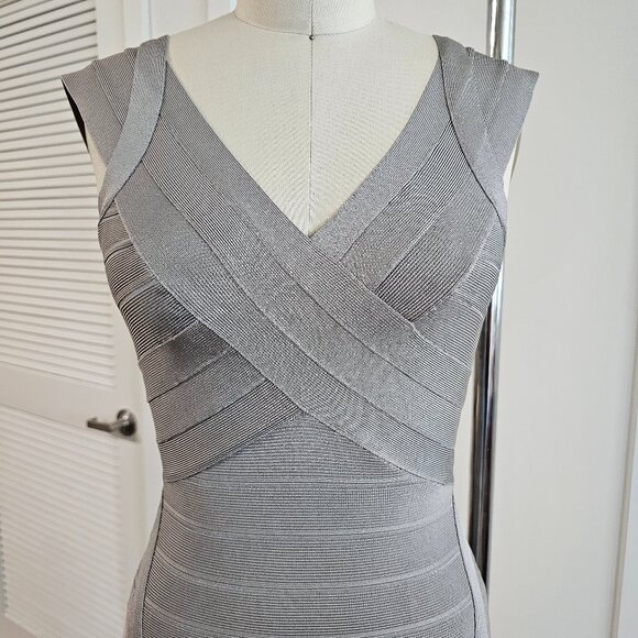 Herve Leger by Max Azria Grey Bandage Cocktail Dress in size XS - Picture 6 of 8